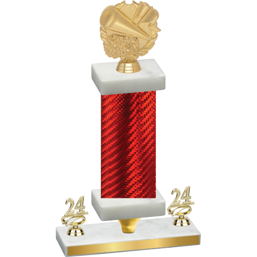 Premium Single Red Carbon Fiber Year Cheerleading Trophy