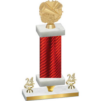 Premium Single Red Carbon Fiber Year Cheerleading Trophy