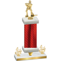 Premium Single Red Carbon Fiber Fourth Place Hockey Trophy
