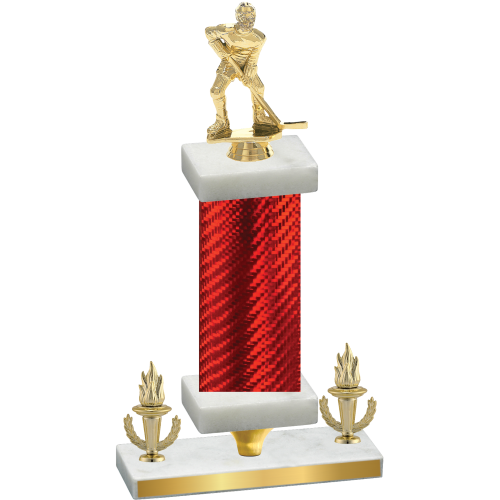 Premium Single Red Carbon Fiber Victory Hockey Trophy