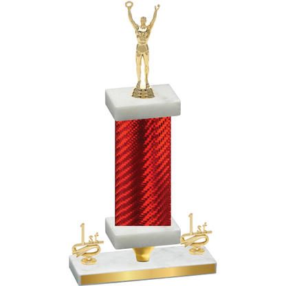 Premium Single Red Carbon Fiber First Place Victory Trophy