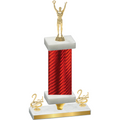 Premium Single Red Carbon Fiber Second Place Victory Trophy