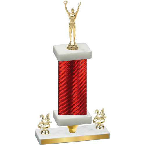 Premium Single Red Carbon Fiber Year Victory Trophy