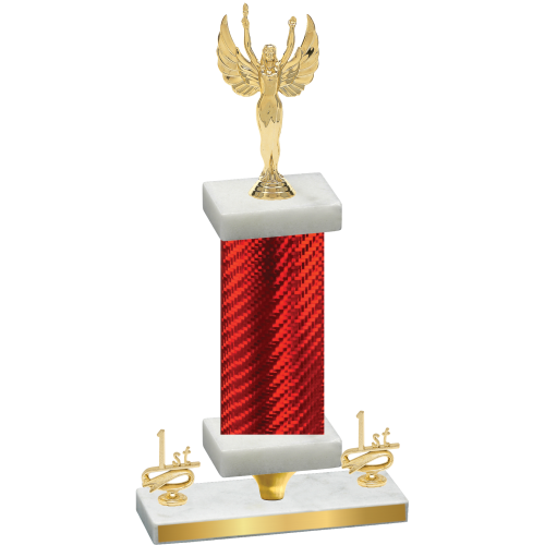 Premium Single Red Carbon Fiber First Place Victory Trophy