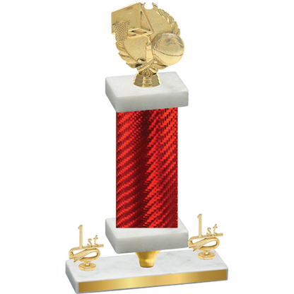 Premium Single Red Carbon Fiber First Place Basketball Trophy