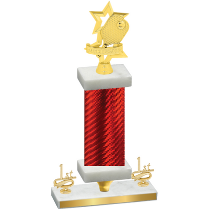 Premium Single Red Carbon Fiber First Place Pickleball Trophy