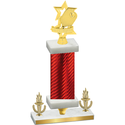 Premium Single Red Carbon Fiber Victory Pickleball Trophy