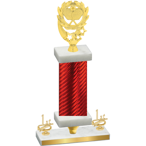 Premium Single Red Carbon Fiber First Place Pickleball Trophy