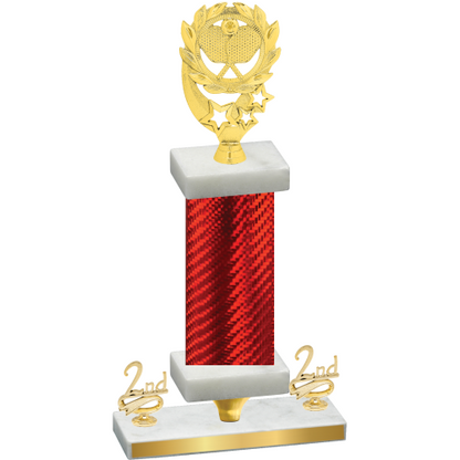 Premium Single Red Carbon Fiber Second Place Pickleball Trophy