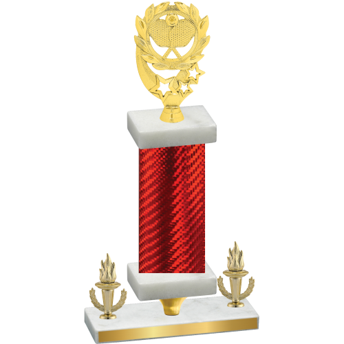 Premium Single Red Carbon Fiber Victory Pickleball Trophy