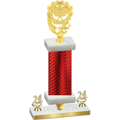 Premium Single Red Carbon Fiber Year Pickleball Trophy