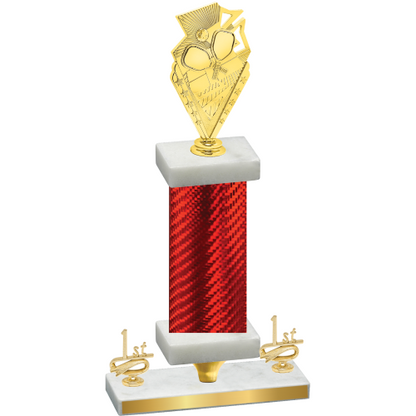 Premium Single Red Carbon Fiber First Place Pickleball Trophy