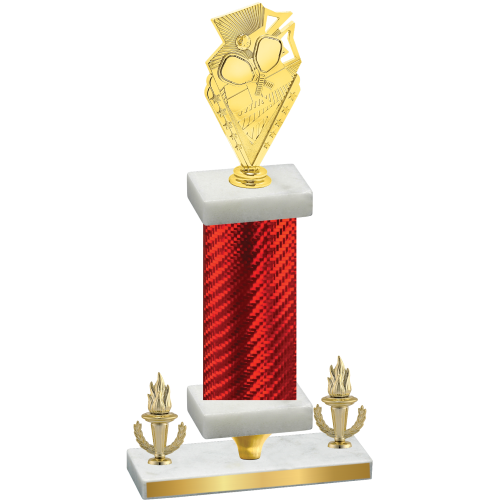 Premium Single Red Carbon Fiber Victory Pickleball Trophy