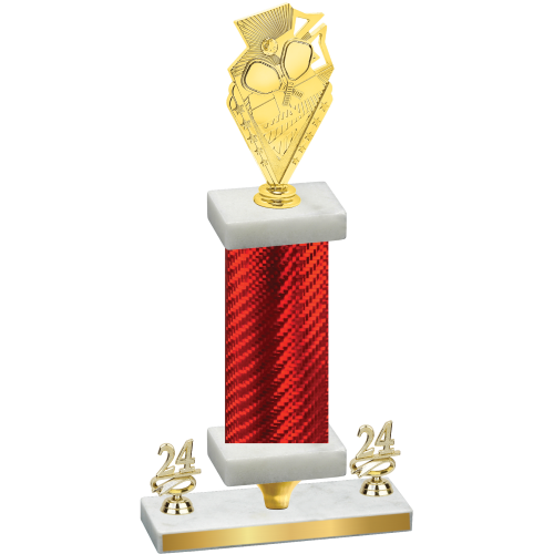 Premium Single Red Carbon Fiber Year Pickleball Trophy