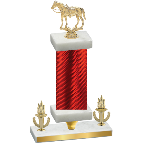 Premium Single Red Carbon Fiber Victory Horses Trophy