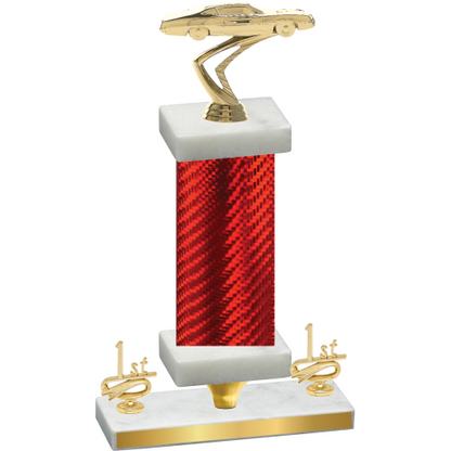 Premium Single Red Carbon Fiber First Place Cars Trophy