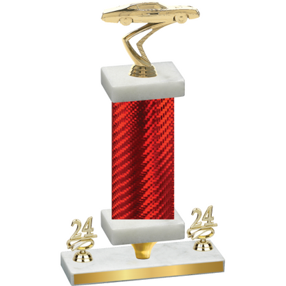 Premium Single Red Carbon Fiber Year Cars Trophy