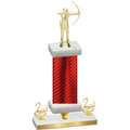 Premium Single Red Carbon Fiber Second Place Archery Trophy