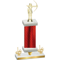 Premium Single Red Carbon Fiber First Place Archery Trophy