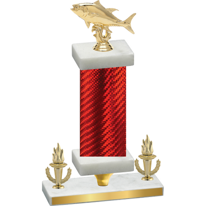 Premium Single Red Carbon Fiber Victory Fishing Trophy