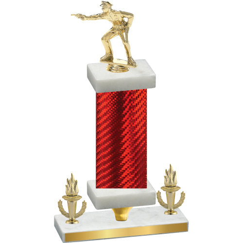 Premium Single Red Carbon Fiber Victory Shooter Trophy