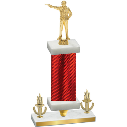 Premium Single Red Carbon Fiber Victory Shooter Trophy