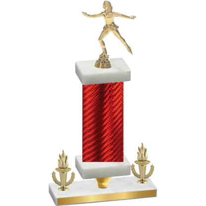 Premium Single Red Carbon Fiber Victory Skater Trophy