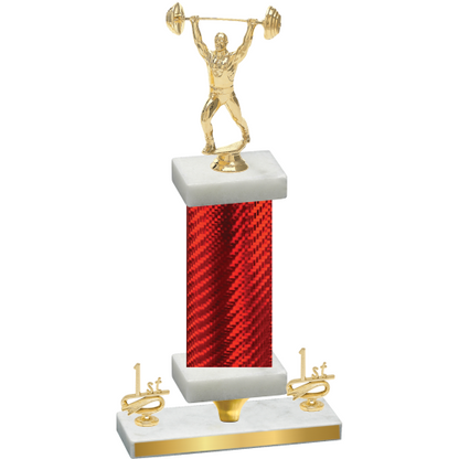 Premium Single Red Carbon Fiber First Place Weights Trophy