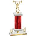 Premium Single Red Carbon Fiber Year Weights Trophy