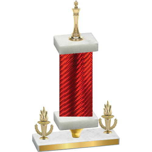 Premium Single Red Carbon Fiber Victory Chess Trophy