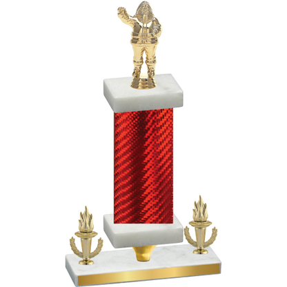 Premium Single Red Carbon Fiber Victory Holiday Trophy