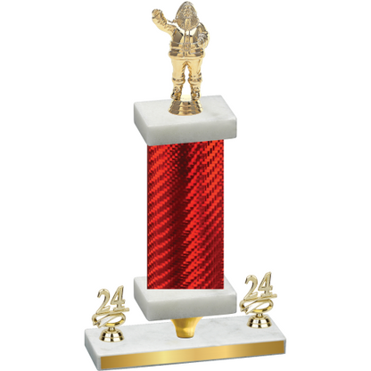 Premium Single Red Carbon Fiber Year Holiday Trophy