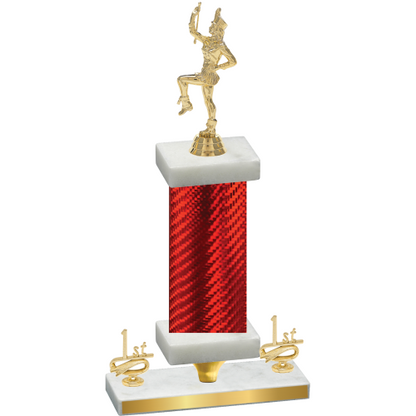 Premium Single Red Carbon Fiber First Place Majorette Trophy