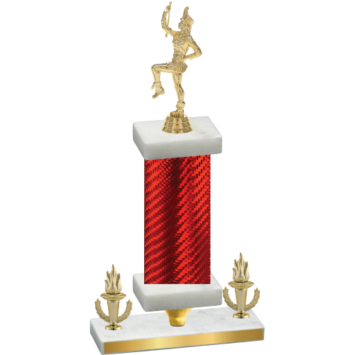 Premium Single Red Carbon Fiber Victory Majorette Trophy