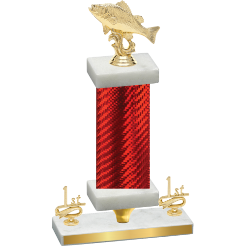 Premium Single Red Carbon Fiber First Place Fishing Trophy