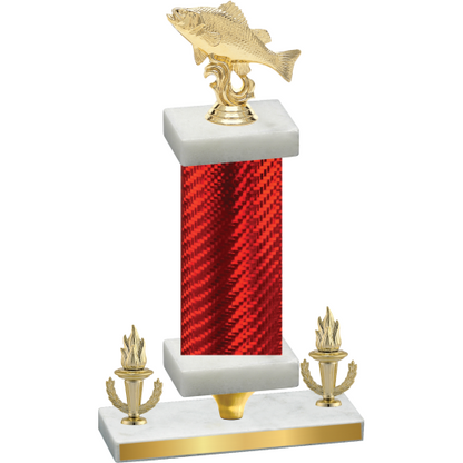 Premium Single Red Carbon Fiber Victory Fishing Trophy