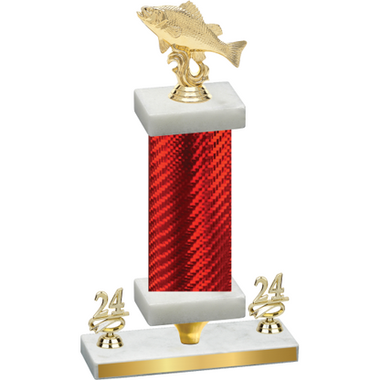 Premium Single Red Carbon Fiber Year Fishing Trophy