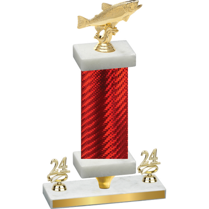 Premium Single Red Carbon Fiber Year Fishing Trophy