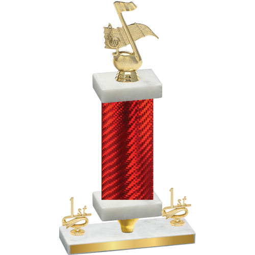 Premium Single Red Carbon Fiber First Place Music Trophy