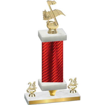 Premium Single Red Carbon Fiber Year Music Trophy