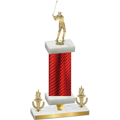 Premium Single Red Carbon Fiber Victory Golf Trophy