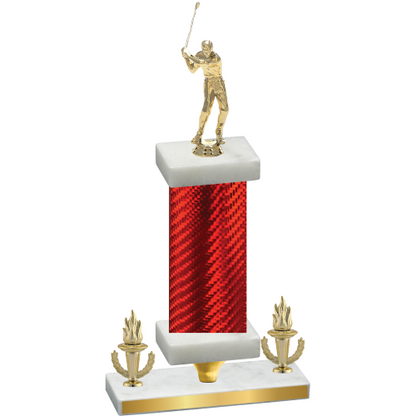 Premium Single Red Carbon Fiber Victory Golf Trophy