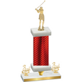 Premium Single Red Carbon Fiber Third Place Golf Trophy