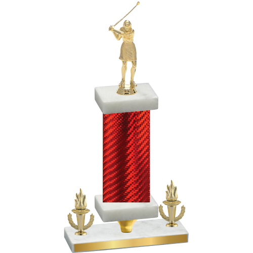 Premium Single Red Carbon Fiber Victory Golf Trophy