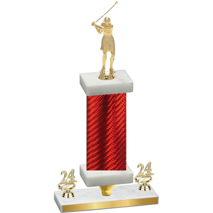 Premium Single Red Carbon Fiber Year Golf Trophy