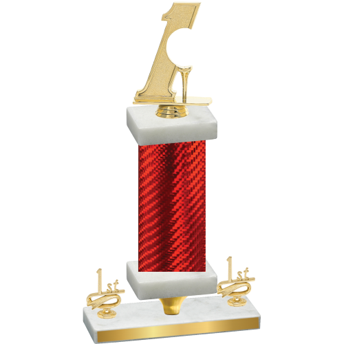 Premium Single Red Carbon Fiber First Place Golf Trophy