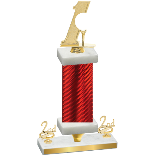 Premium Single Red Carbon Fiber Second Place Golf Trophy