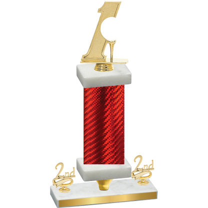 Premium Single Red Carbon Fiber Second Place Golf Trophy