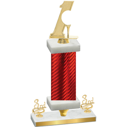 Premium Single Red Carbon Fiber Third Place Golf Trophy