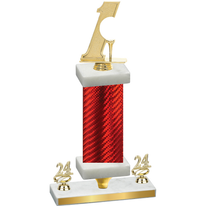 Premium Single Red Carbon Fiber Year Golf Trophy